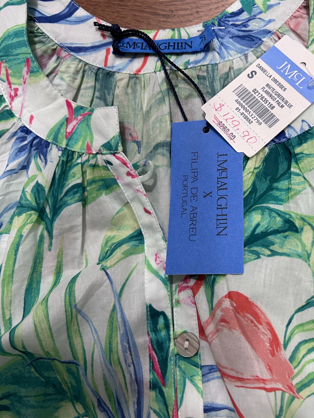 NWT J. McLaughlin x Filipa de Abreau Daniella Maxi Dress 100% Cotton S and M - Picture 7 of 9
